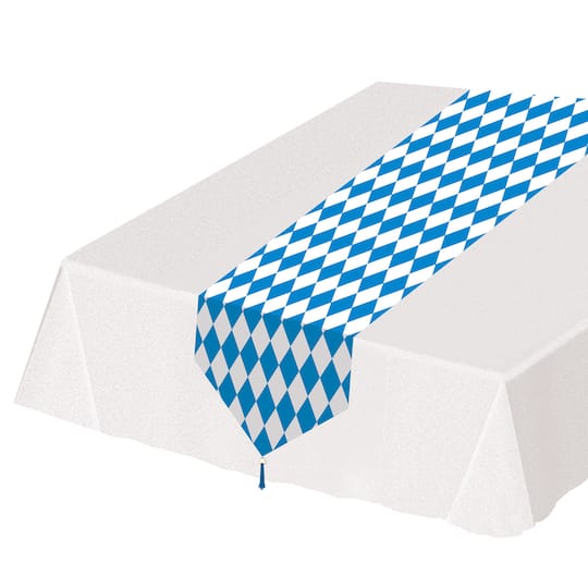 Beistle 6ft. Printed Blue & White Oktoberfest Paper Table Runners, 2ct.